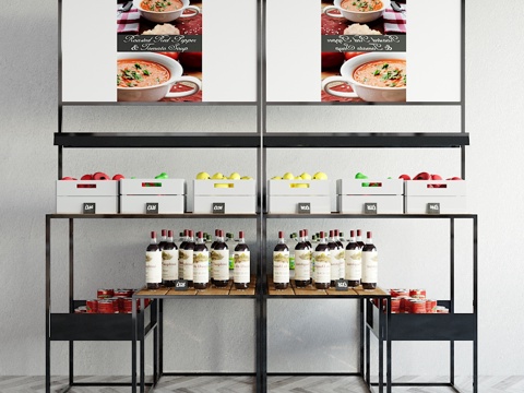  工业风货架摆件组合3d模型 