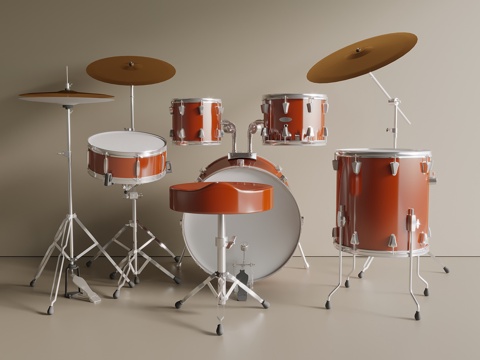  乐器 架子鼓su模型 