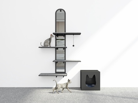 现代爬猫架3d模型 