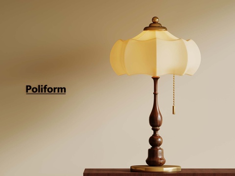  现代中古风台灯 法式台灯3d模型 