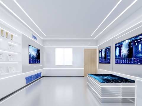  现代科技展厅3d模型 