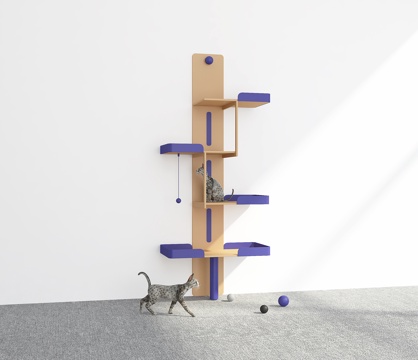  现代爬猫架3d模型 