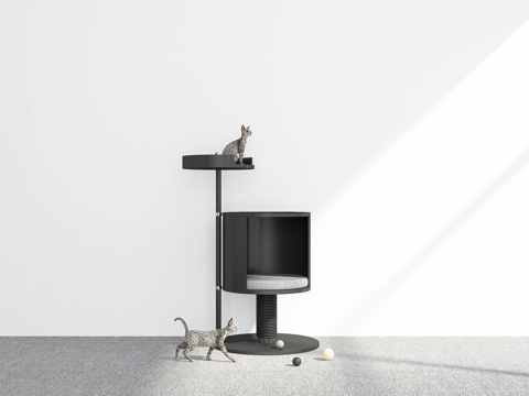  现代爬猫架3d模型 