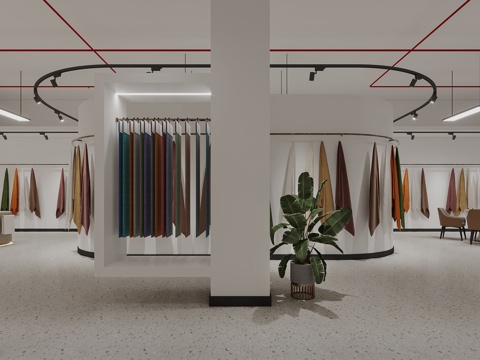  现代 布料店 办公室3d模型 