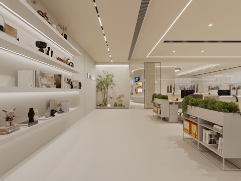  现代 服装店 办公室3d模型 