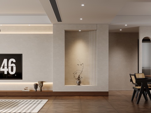  詫寂風(fēng)客餐廳3d模型 