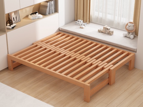  榻榻米床 抽拉床 飄窗 實(shí)木床 玩具3d模型 