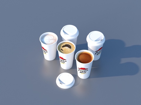  紙杯 咖啡 可樂 奶茶 飲料3d模型 
