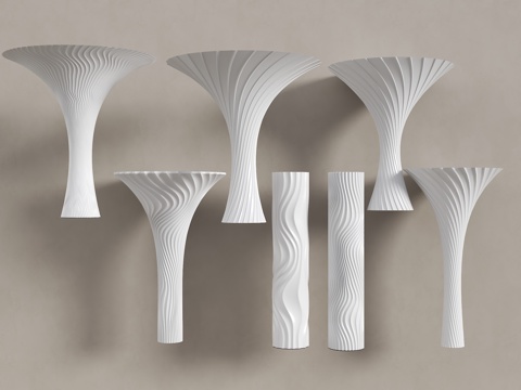  室内装饰柱子 异形创意柱子 花瓣柱子 螺旋柱子 波纹柱子 创su模型 