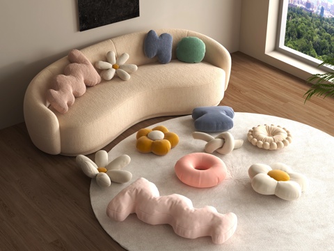  抱枕 腰枕 靠枕 玩偶抱枕3d模型 