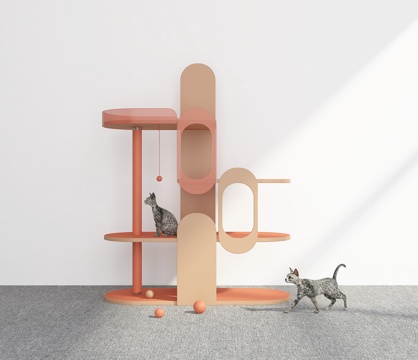  现代爬猫架3d模型 