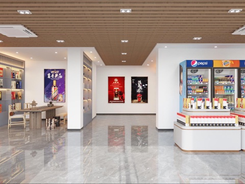  烟酒店3d模型 