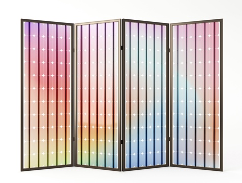  现代屏风隔断 意式屏风 金属屏风 玻璃屏风3d模型 