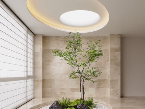  現(xiàn)代室內(nèi)景觀造景 景觀造景 景觀植物 苔蘚景觀 景觀小品3d模型 