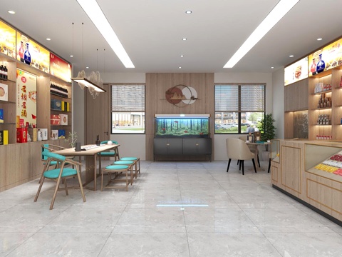  烟酒店3d模型 