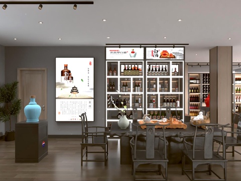  烟酒店3d模型 