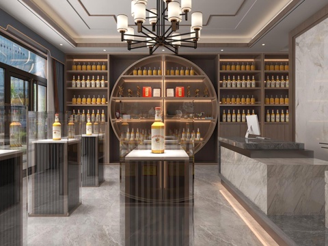  烟酒店3d模型 