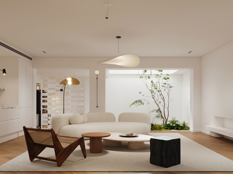  現(xiàn)代，客廳3d模型 