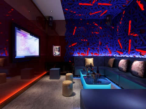  KTV包厢，工业风KTV包厢3d模型 