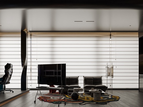  现代电竞房3d模型 
