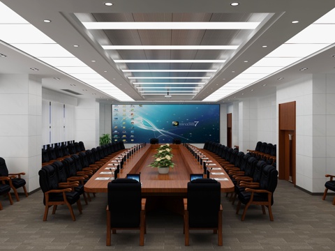  其它会议室政府会议室3d模型 