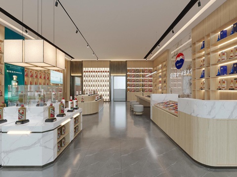  烟酒店3d模型 