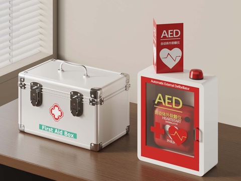  医疗器材 现代医疗器材 自动体外除颤仪3d模型 