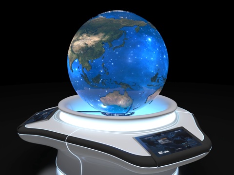  vr设备沙盘 vr触控台一体机 地球仪星球 科幻道具显示屏su模型 