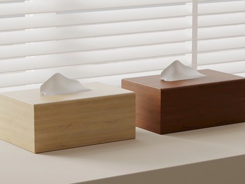  现代抽纸盒 纸巾盒su模型 