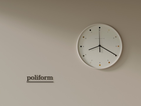  现代奶油风钟表 挂钟 墙饰su模型 