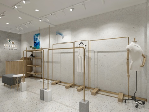  现代服装店3d模型 