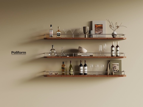 現(xiàn)代酒架 酒具3d模型 