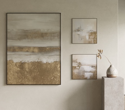  现代挂画 装饰品组合 挂画 轻奢挂画 抽象画3d模型 