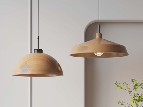  38侘寂中古吊燈 實(shí)木吊燈 餐廳吊燈 床頭燈3d模型 