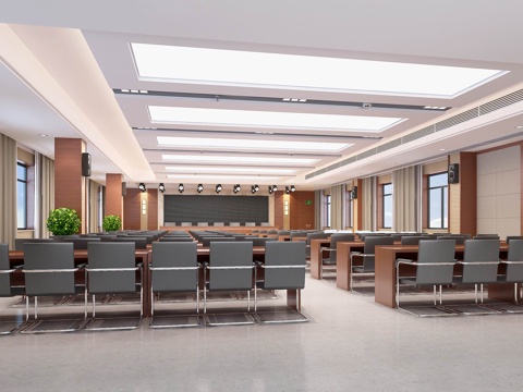  现代公司大会议室3d模型 