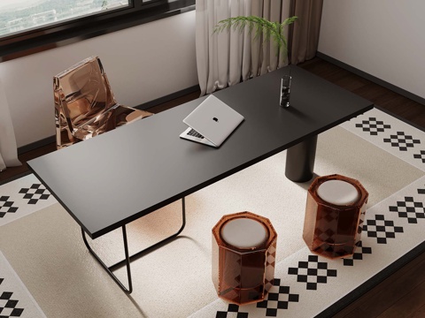  現(xiàn)代意式書桌 辦公桌3d模型 
