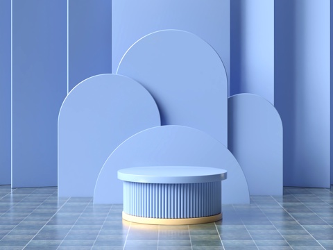  电商背景 几何美陈背景板 产品发布台 静物展示台 产品广告直3d模型 