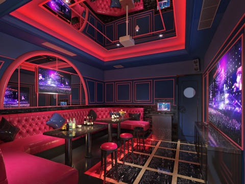  简欧ktv 包间模型3d模型 