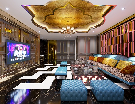  简欧KTV包厢3d模型 