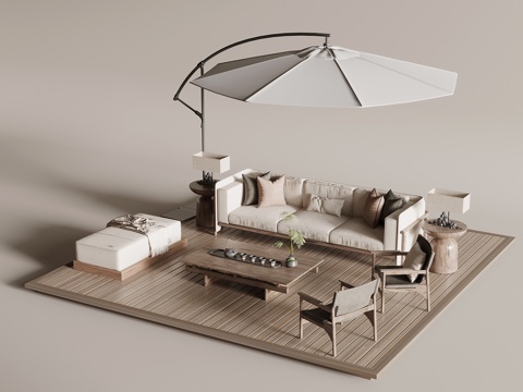  現(xiàn)代戶外沙發(fā)3d模型 