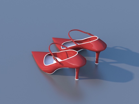 高跟鞋 女鞋 鞋子su模型 