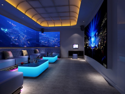  KTV包厢，工业风KTV包厢3d模型 