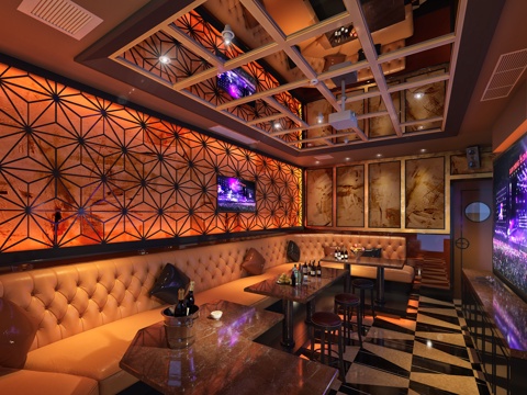  简欧ktv模型包间组合3d模型 