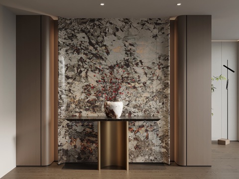 现代艺术玄关 端景台su模型