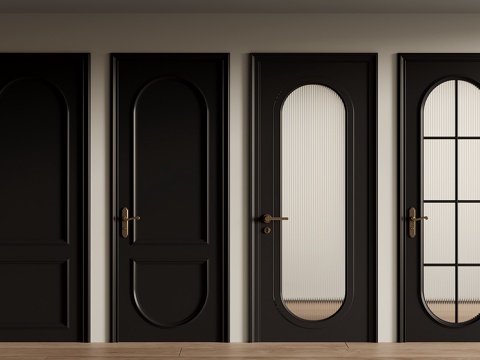 中古风单开门su模型