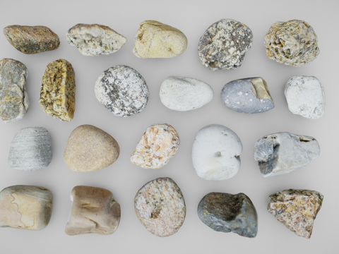  鹅卵石 景观石 石头 石子3d模型 