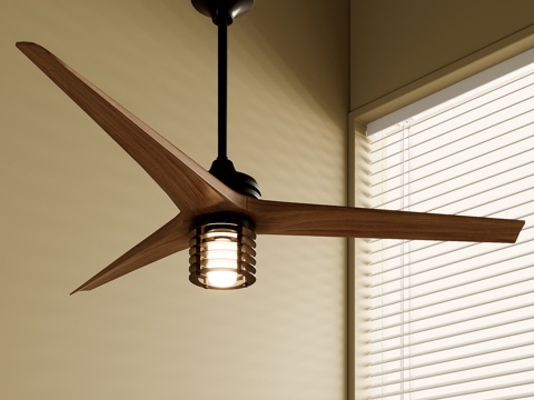 现代吊扇灯su模型