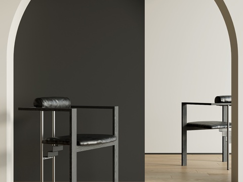 现代餐椅su模型