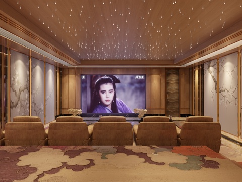  现代港式会所ktv包厢3d模型 