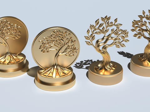  奖杯奖牌金牌雕塑装饰3d模型 
